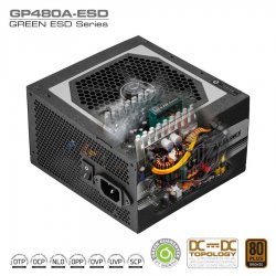 منبع تغذیه کامپیوتر گرین مدل GP480A ESD