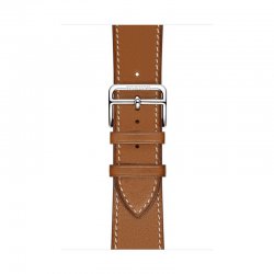 اپل واچ سری 3 سلولار مدل هرمس 42mm بدنه استیل با بند چرم تک حلقه ای Fauve Barenia