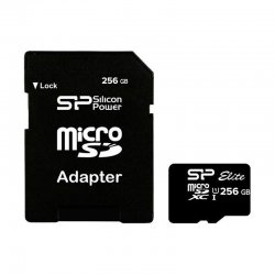 کارت حافظه MicroSDXC سیلیکون پاور مدل Elite کلاس 10 استاندارد UHS_I U1 با سرعت 85mb و ظرفیت 256 گیگابایت