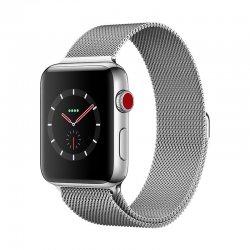 اپل واچ سری 3 سلولار مدل 38mm بدنه استیل با بند میلانس لوپ