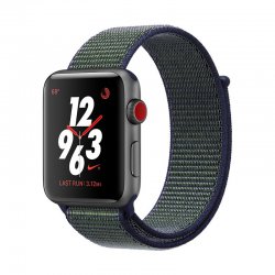 اپل واچ سری 3 سلولار مدل نایک پلاس 38mm بدنه آلومینیوم خاکستری با بند میلانس لوپ Midnight Fog