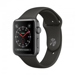 اپل واچ سری 3 مدل 42mm بدنه آلومینیوم خاکستری با بند اسپرت مشکی
