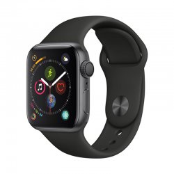 اپل واچ سری 4 مدل 40mm بدنه آلومینیوم به رنگ مشکی با بند سیلیکونی