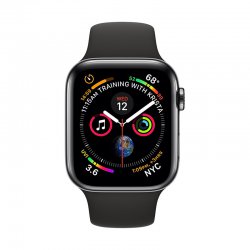 اپل واچ سری 4 مدل 40mm بدنه استیل ضد زنگ به رنگ خاکستری با بند سیلیکونی