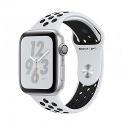 اپل واچ سری 4 مدل Nike Plus 44mm بدنه آلومینیوم به رنگ نقره ای با بند سیلیکونی