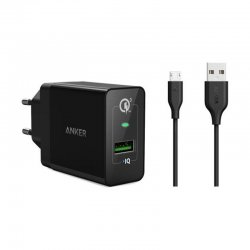 شارژر دیواری انکر مدل B2013 Power Port Plus 1 iQ QC3 به همراه کابل Micro USB